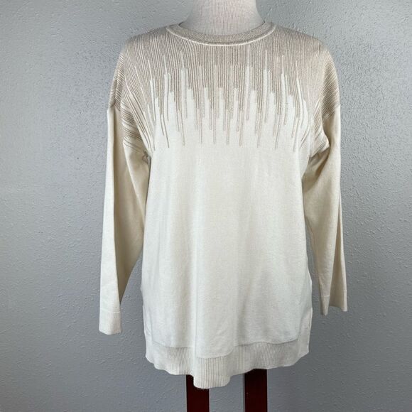 Alfani Cream Sweater Size Petite Large EUC - Picture 1 of 8